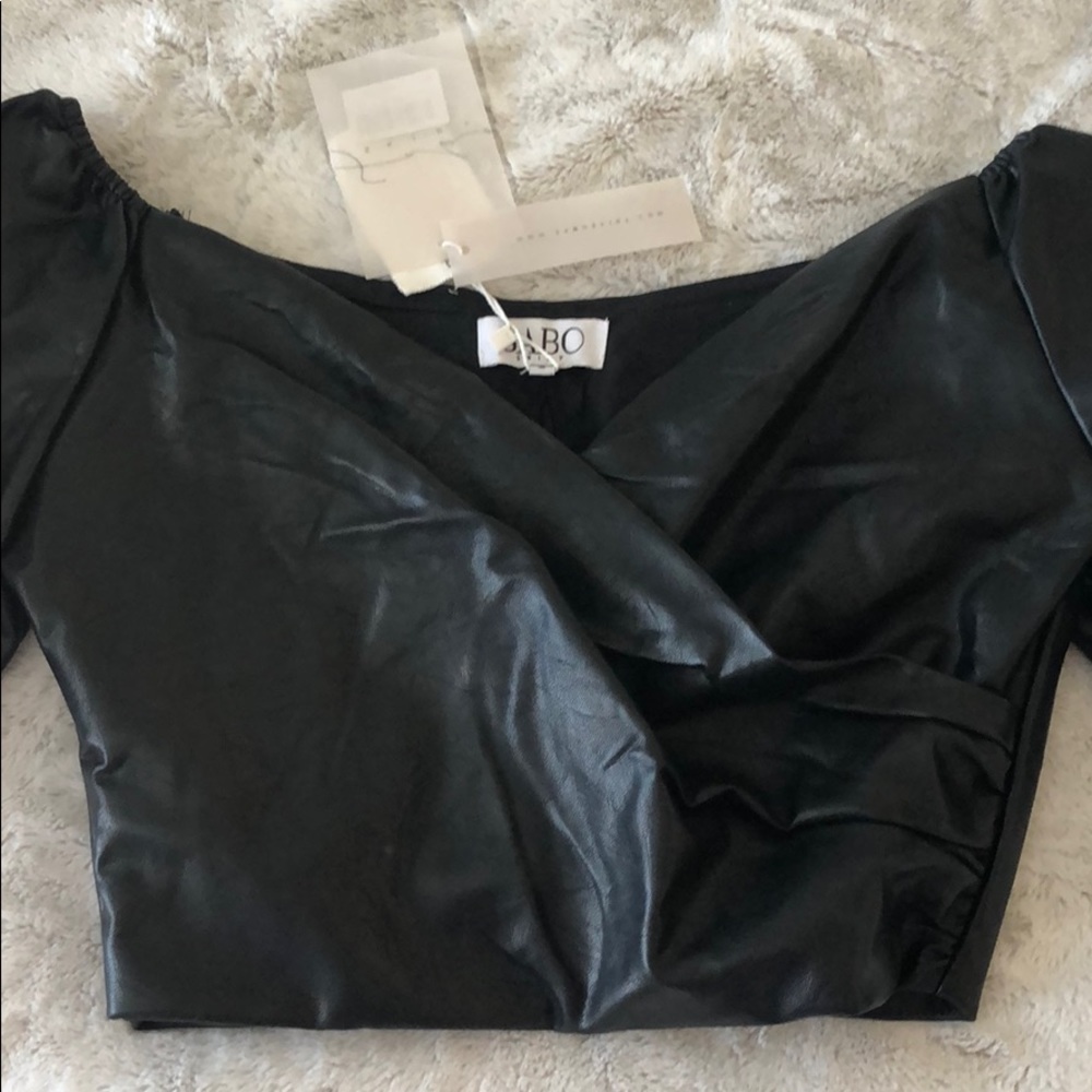 Leather crop top